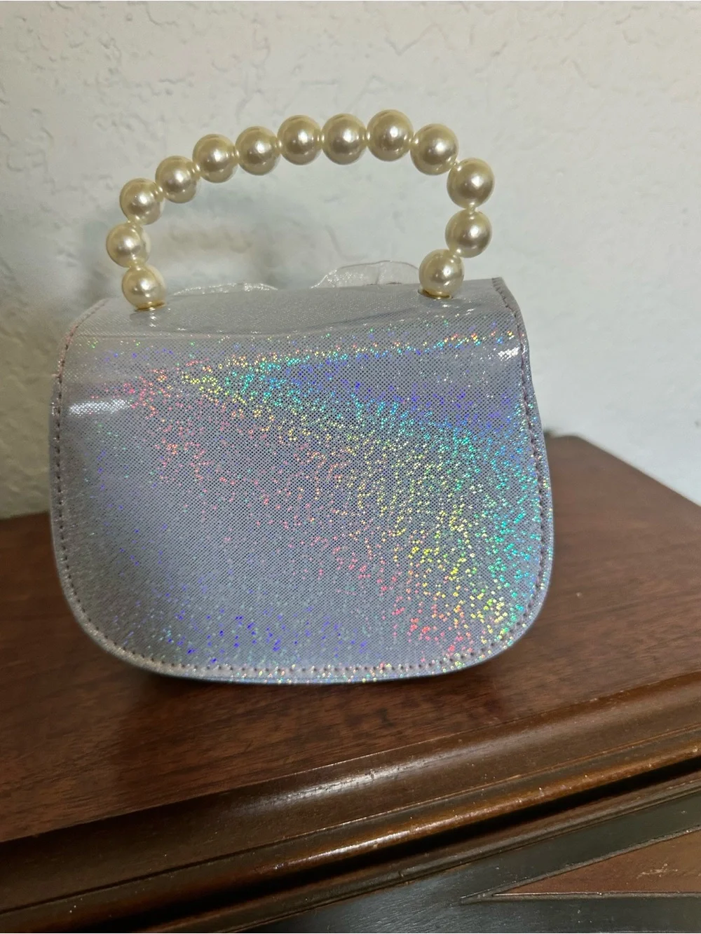 Hello Kitty Lavender Glitter Pearl-Handle Kids Bag